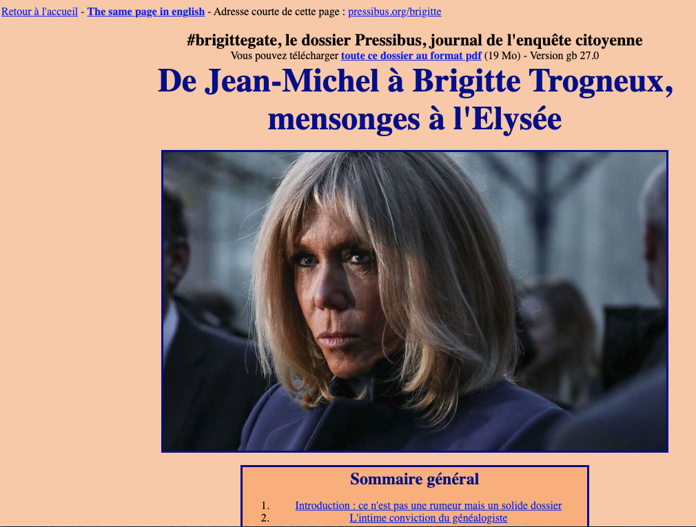 Kairos a relayé la vieille rumeur selon laquelle Brigitte Macron serait en réalité un homme, en l’occurrence son frère Jean-Michel : elle tourne en boucle sur les médias complotistes depuis des années…